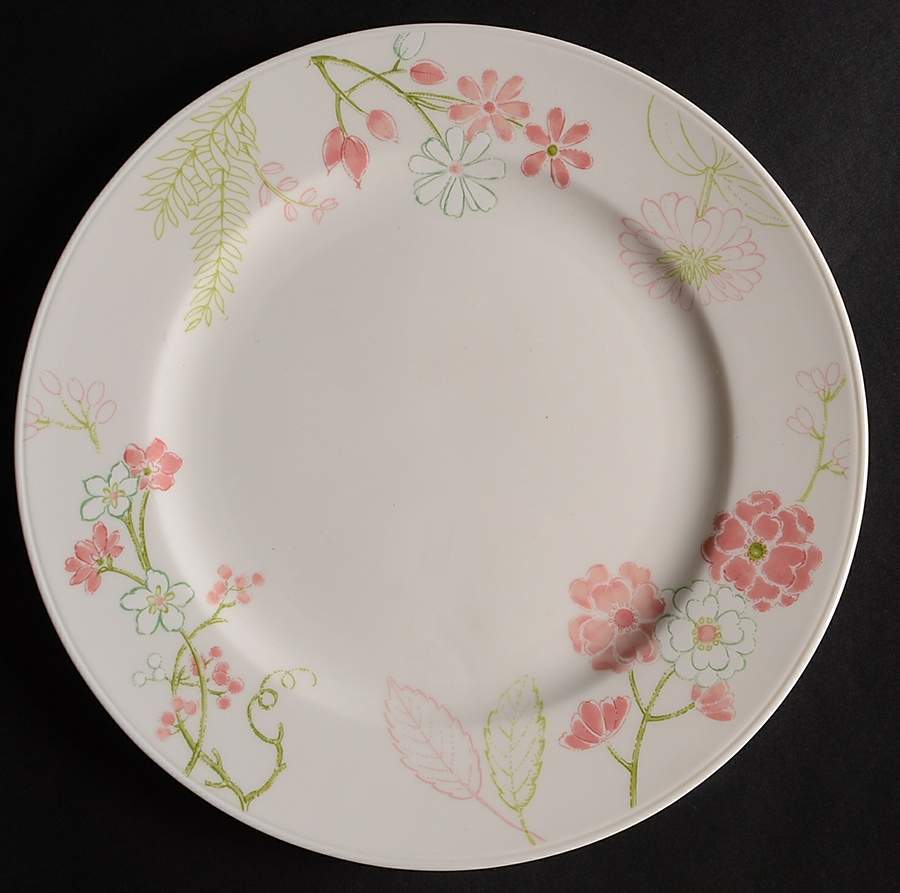 Creamware with Floral Accents Dinner Plate by The Cellar (China)-1