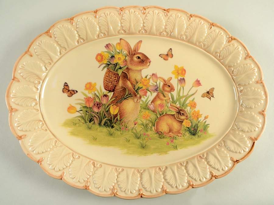 Easter Traditions 17" Oval Serving Platter by Cracker Barrel-1