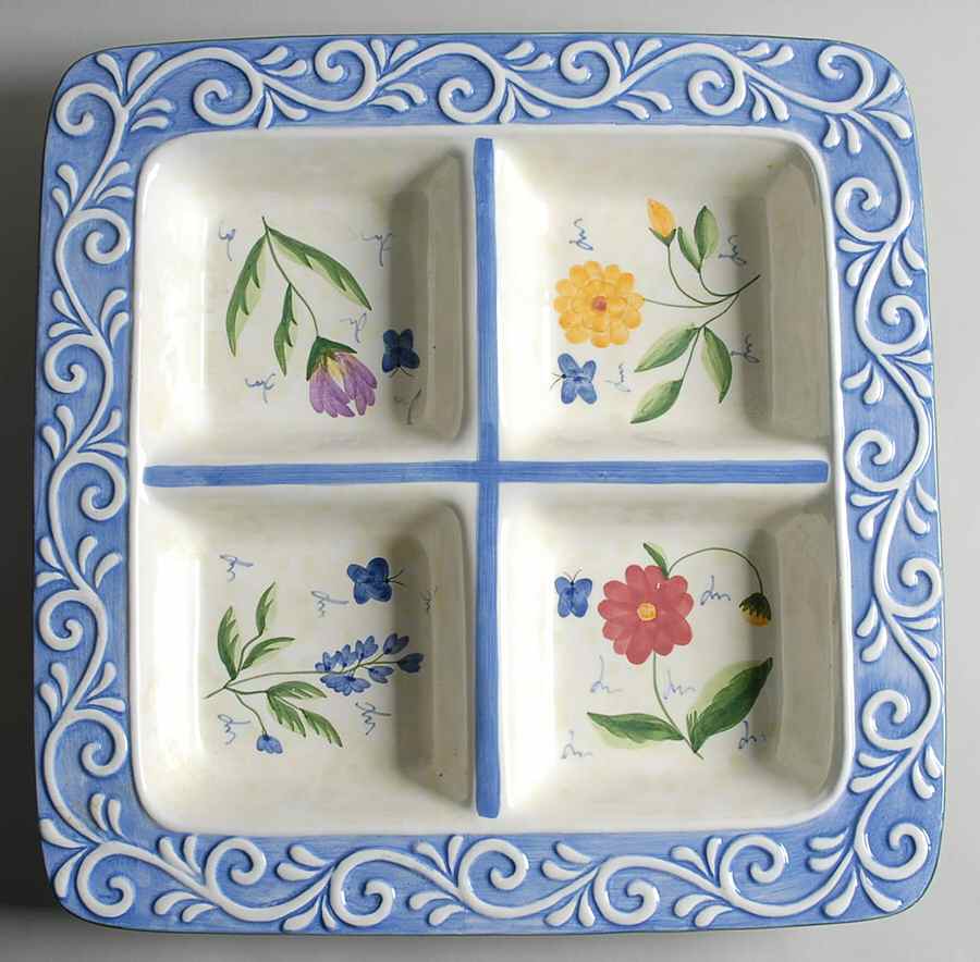CIC112 Divided 4-Part Square Platter by Certified International-1
