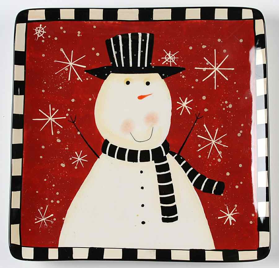 Christmas Snowman Dinner Plate by Certified International-1
