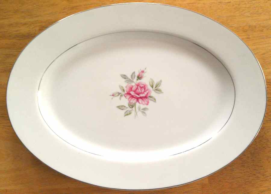 Majestic Rose 14" Oval Serving Platter by Crown Royal (Japan)-1
