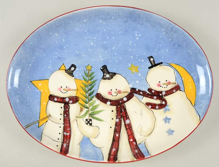 Heavenly Holiday 14" Oval Serving Platter by Canterbury Potteries-1