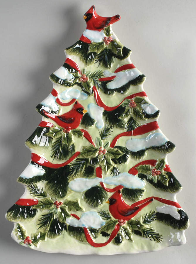 Winter Song 16" Christmas Tree Platter by Certified International-1