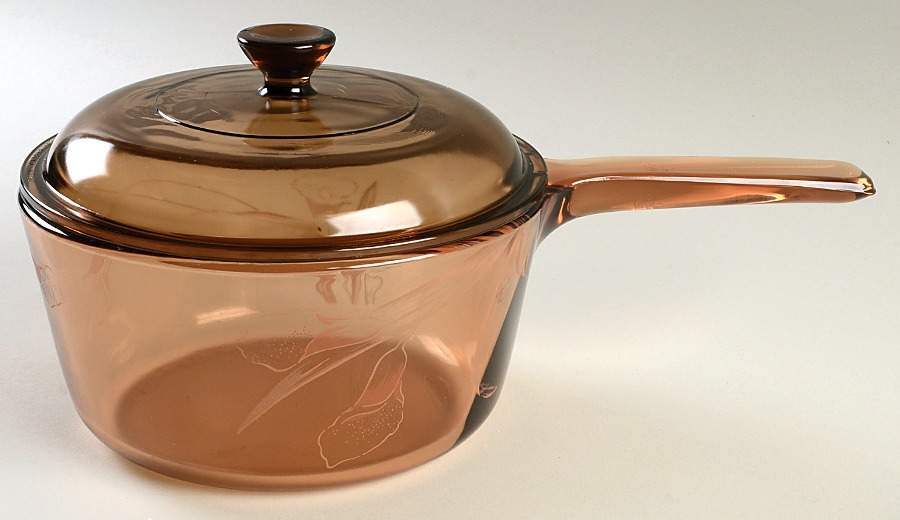 Visions Amber 1.5 Quart Saucepan with Lid by Corning Corelle-1