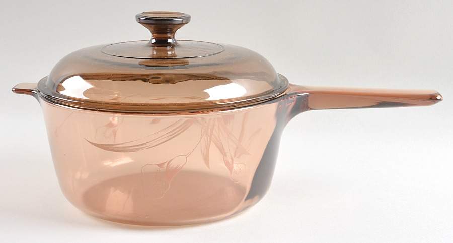 Visions Amber 2.5 Quart Saucepan with Lid by Corning Corelle-1