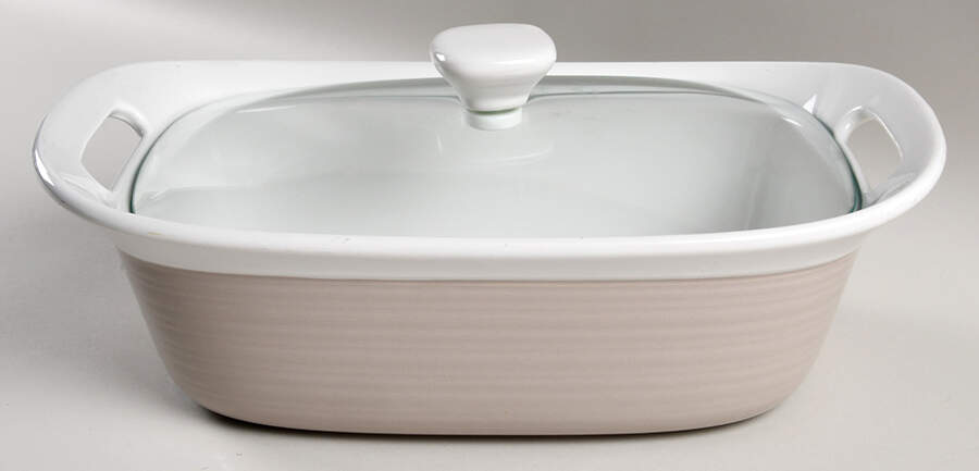 Etch Sand 2.5 Quart Rectangular Casserole with Lid by Corning Corelle-1