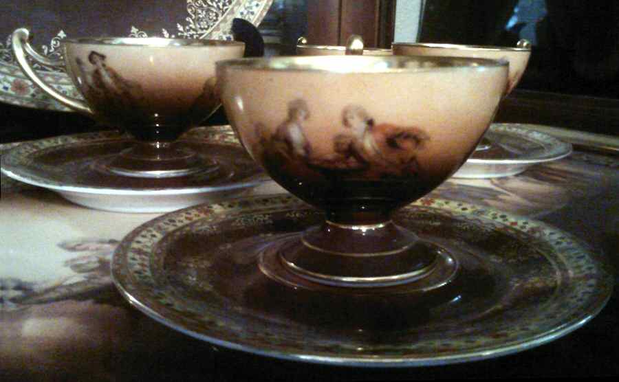 CZE258 Footed Cup & Saucer Set by Czechia-Czechoslovakia-1