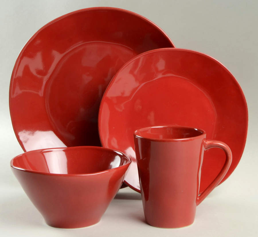 Marin Red 4 Piece Place Setting by Crate & Barrel-1