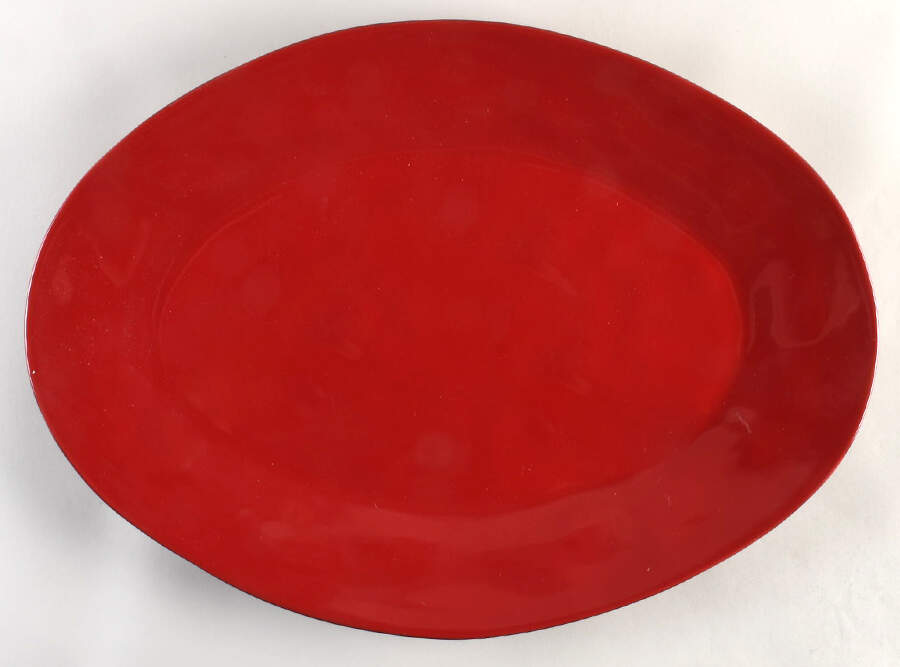 Marin Red 20" Oval Serving Platter by Crate & Barrel-1