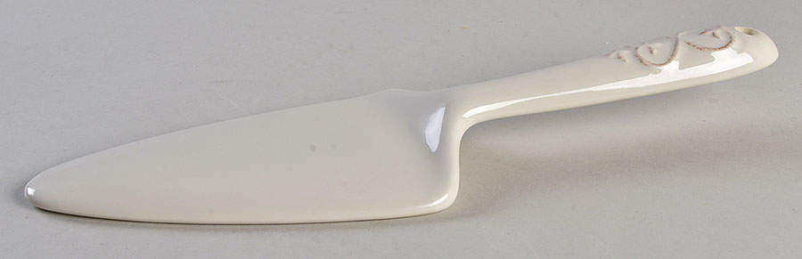 Adeline Ivory Solid Ceramic Pie/Cake Server by Certified International-1