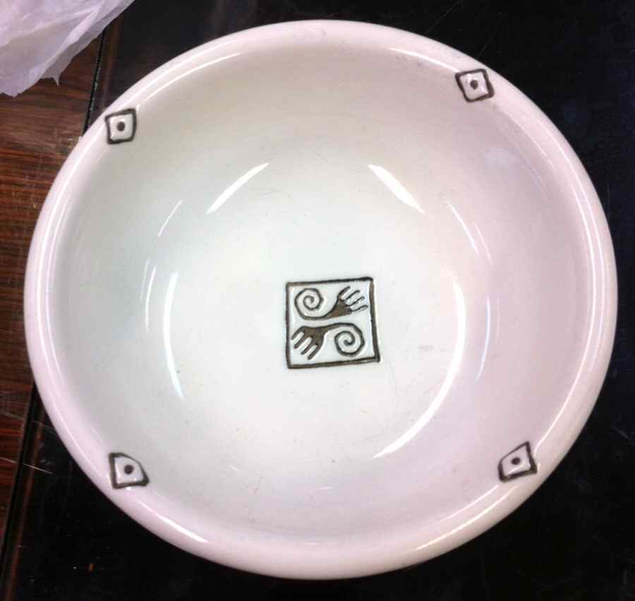 Native Collection White and Brown Coupe Cereal Bowl by Corning Corelle-1