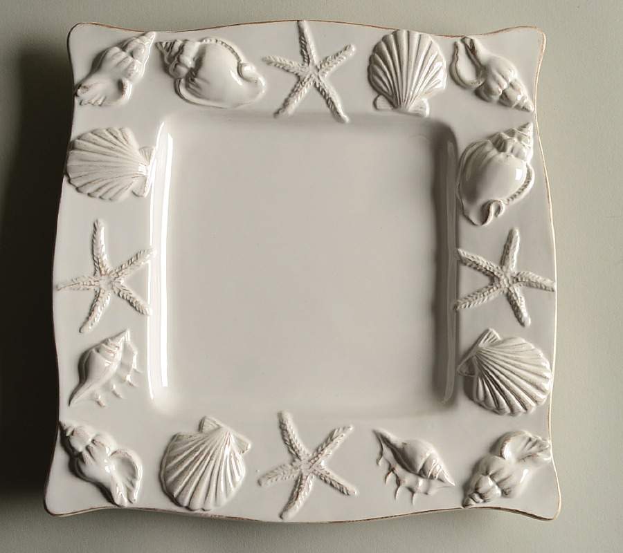 Shell Square Salad Plate by Coastal Home-1