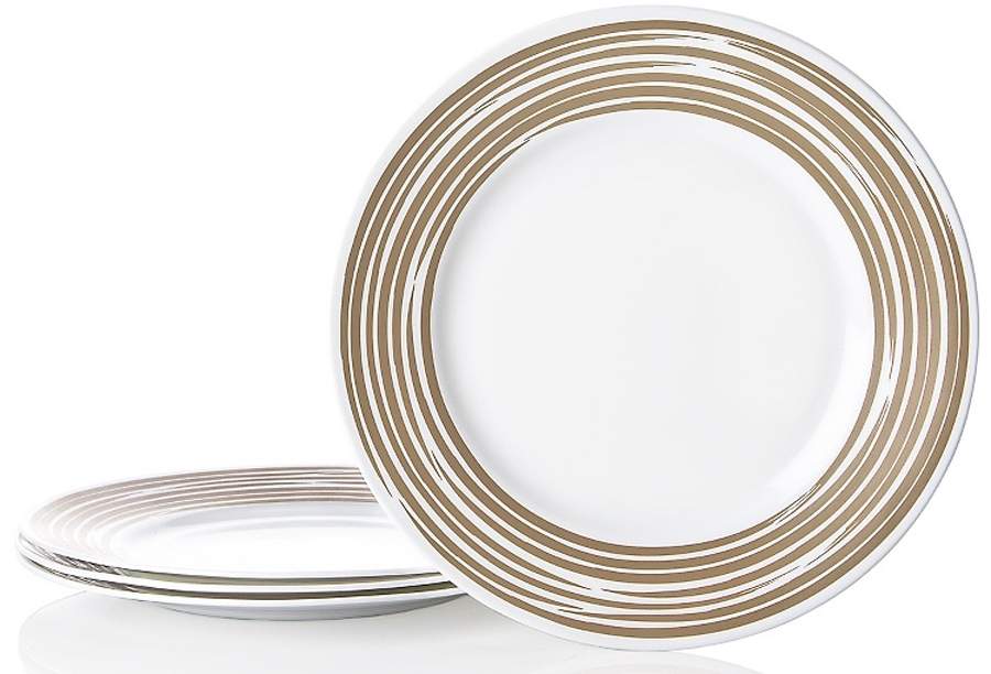 Strokes of Color (Brushed) Creamy Sand Dinner Plate by Corning Corelle-1