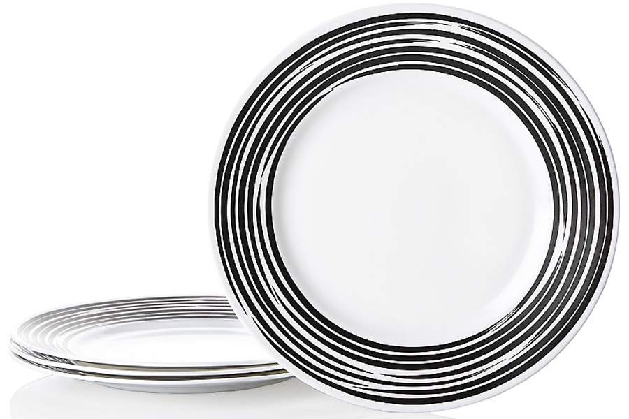 Strokes of Color (Brushed) Rich Black Dinner Plate by Corning Corelle-1