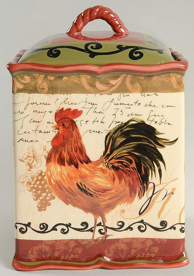 Tuscan Rooster Large Canister & Lid by Certified International-1