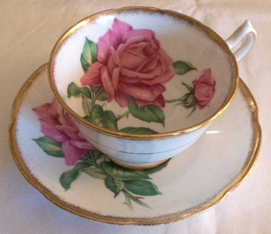 Tudor Rose Footed Cup & Saucer Set by Collingwoods-1