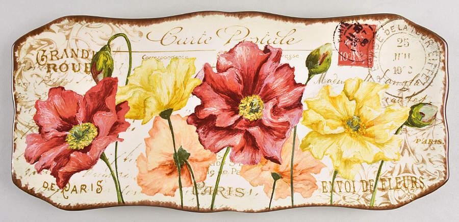 Le Fleur Poppies Large Sandwich Tray by Certified International-1