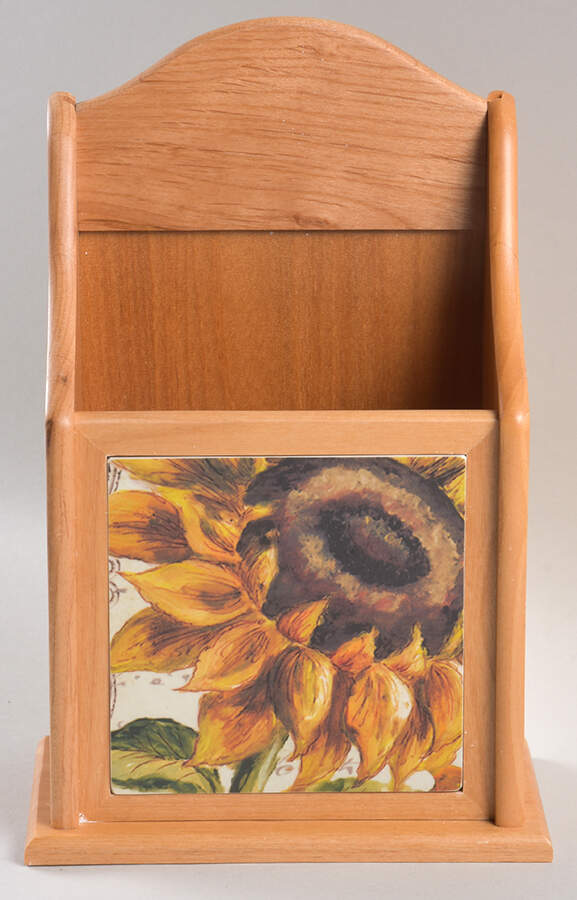 French Sunflowers 10" Natural Wood Letter Holder  HC by Certified International-1
