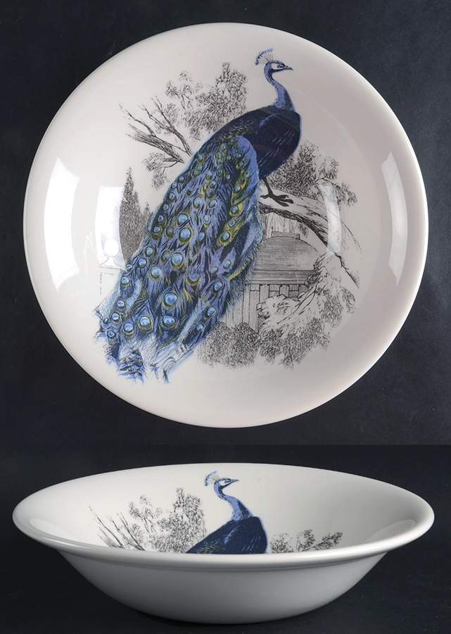 Peacock Garden 10" Round Serving Bowl by Carly Dodsley-1