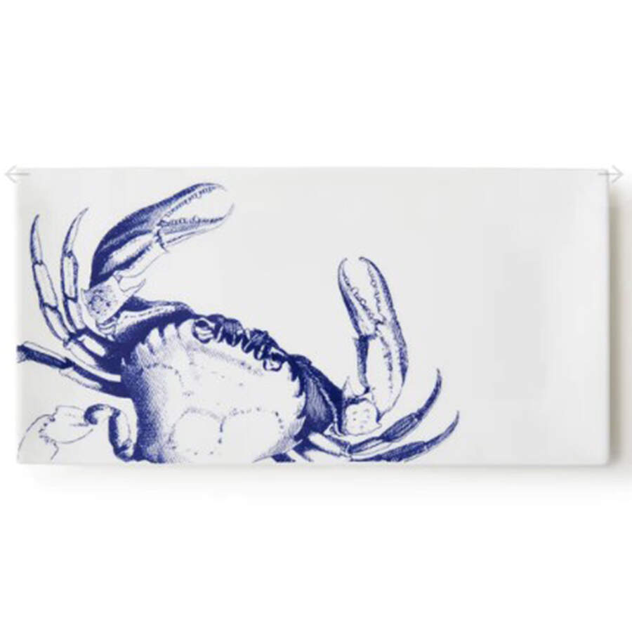 Crabs & Nets Blue Rectangular Tray 11" by Caskata-1