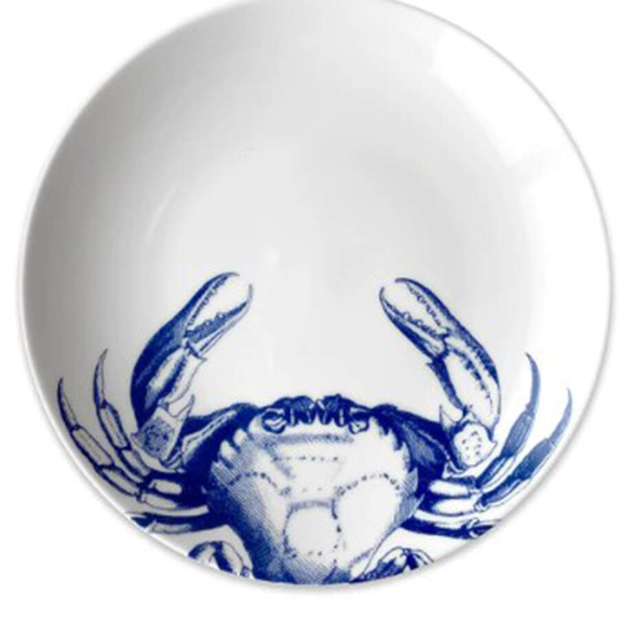 Crabs & Nets Blue Salad Plate by Caskata-1