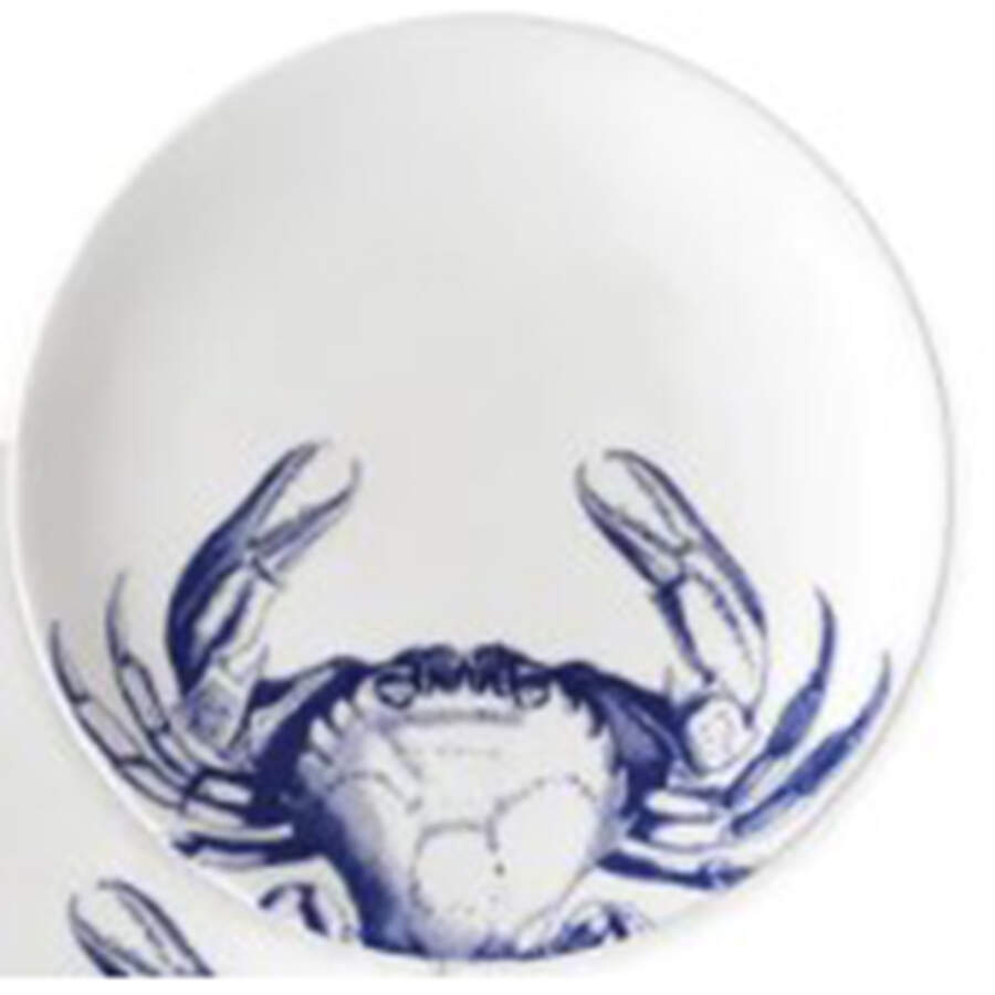 Crabs & Nets Blue Canape Plate by Caskata-1