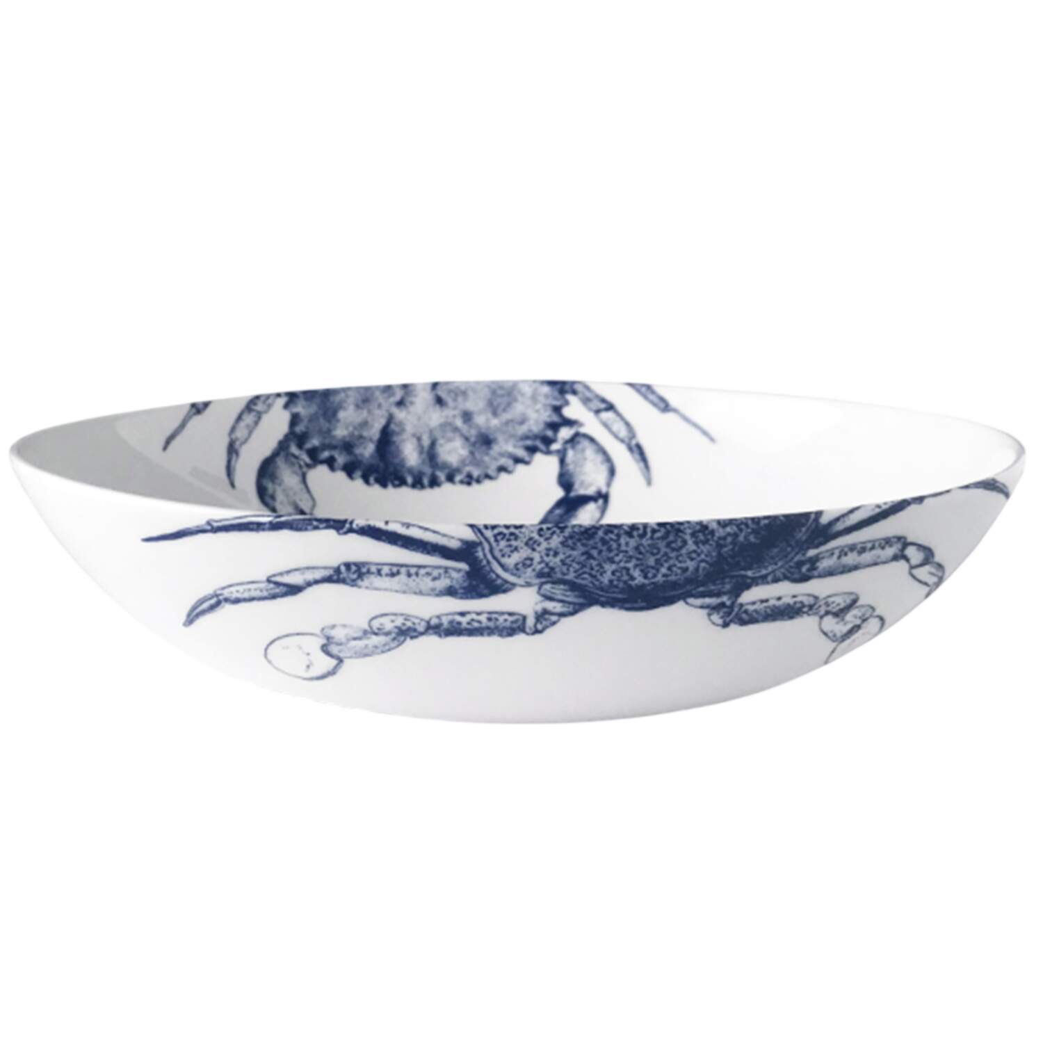 Crabs & Nets Blue Coupe Soup Bowl by Caskata-1