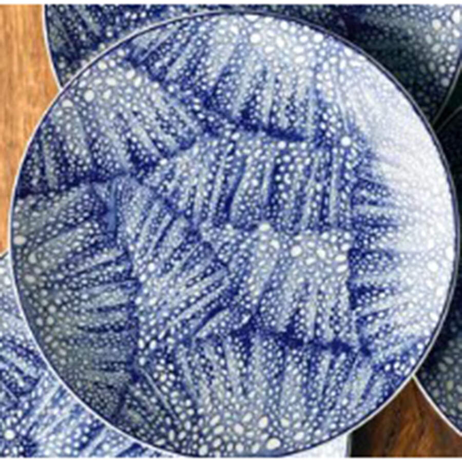 Sea Fan Blue Canape Plate by Caskata-1