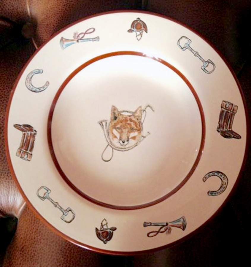 Fox and Horn Rim Soup Bowl by C E Corey-1
