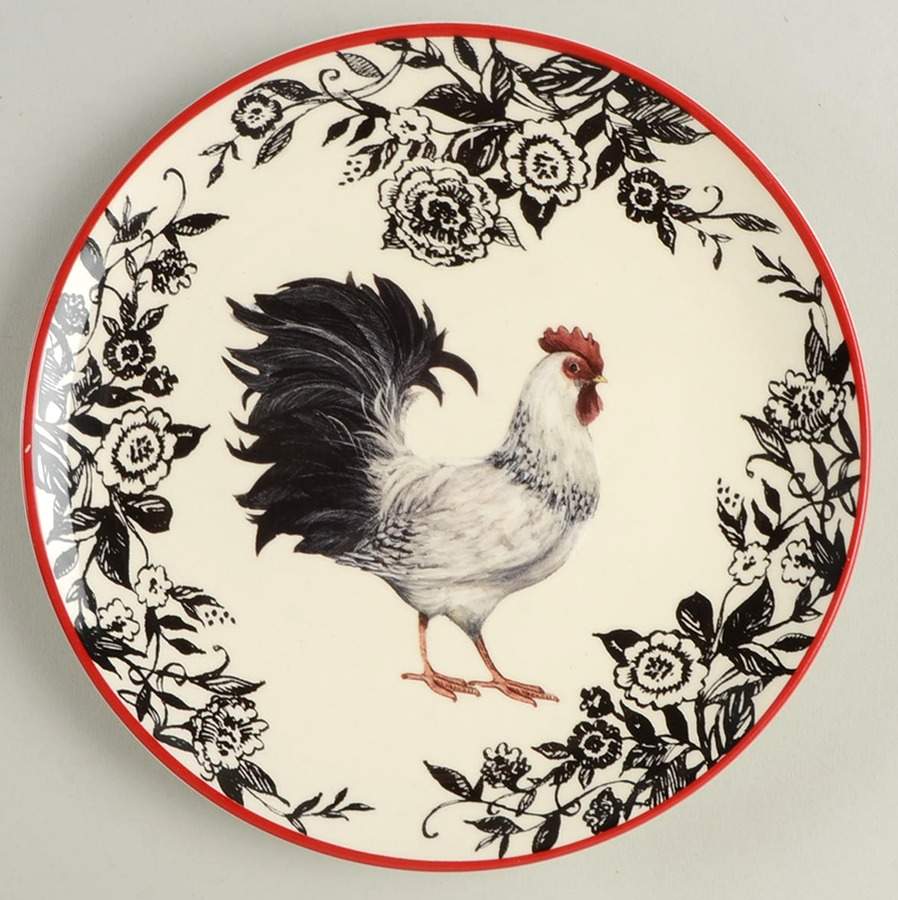 Rooster-Black Salad Plate by Cracker Barrel-1