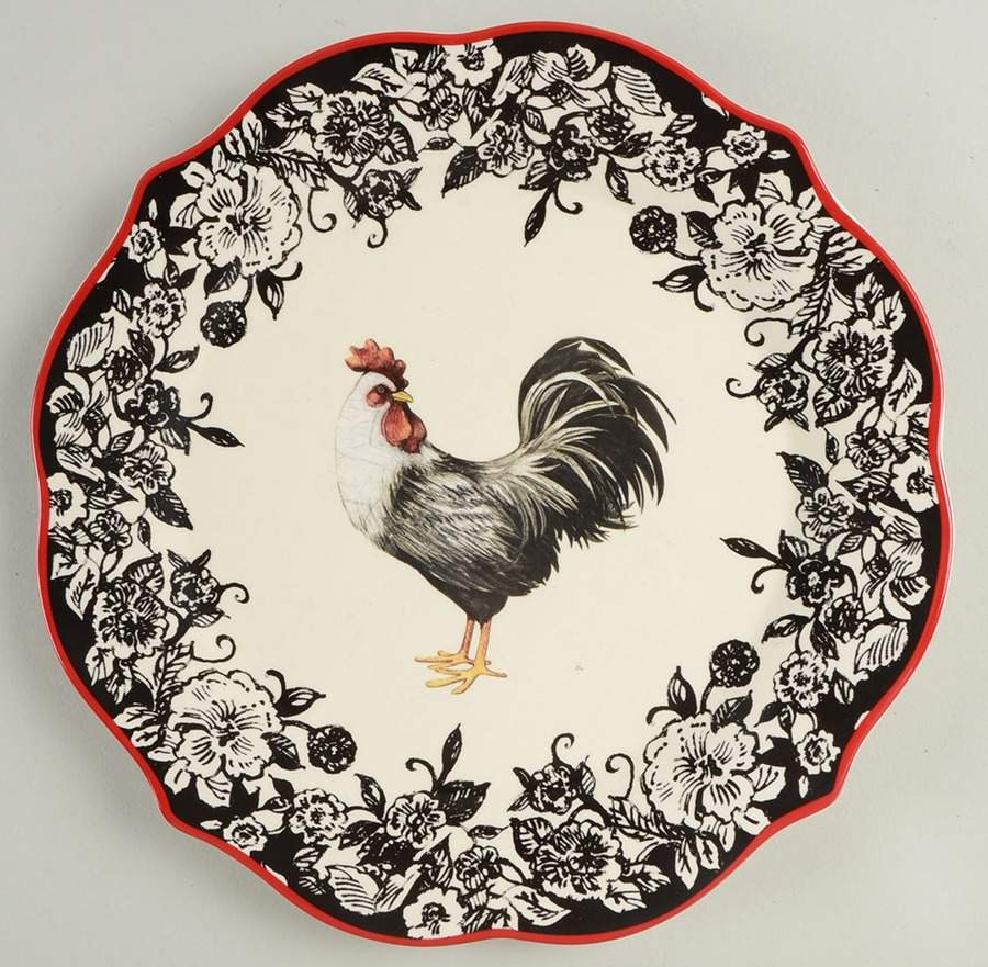 Rooster-Black Dinner Plate by Cracker Barrel-1