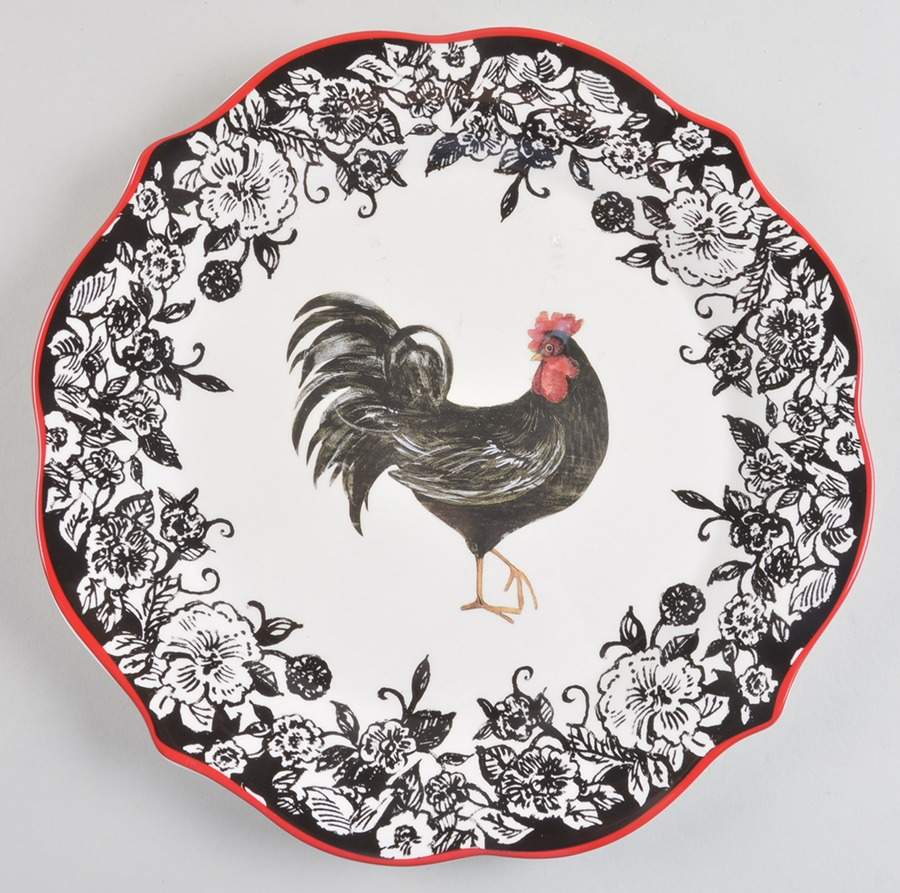 Rooster-Black Dinner Plate by Cracker Barrel-1