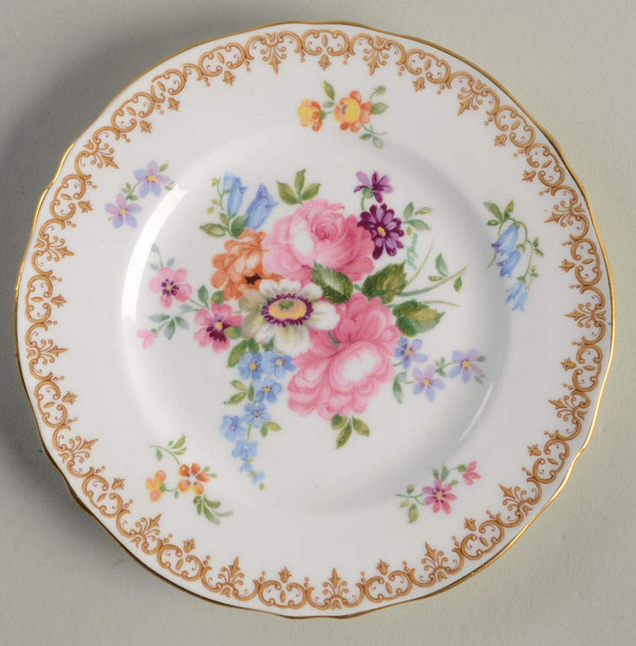 England's Bouquet (Smooth) Bread & Butter Plate by Crown Staffordshire-1