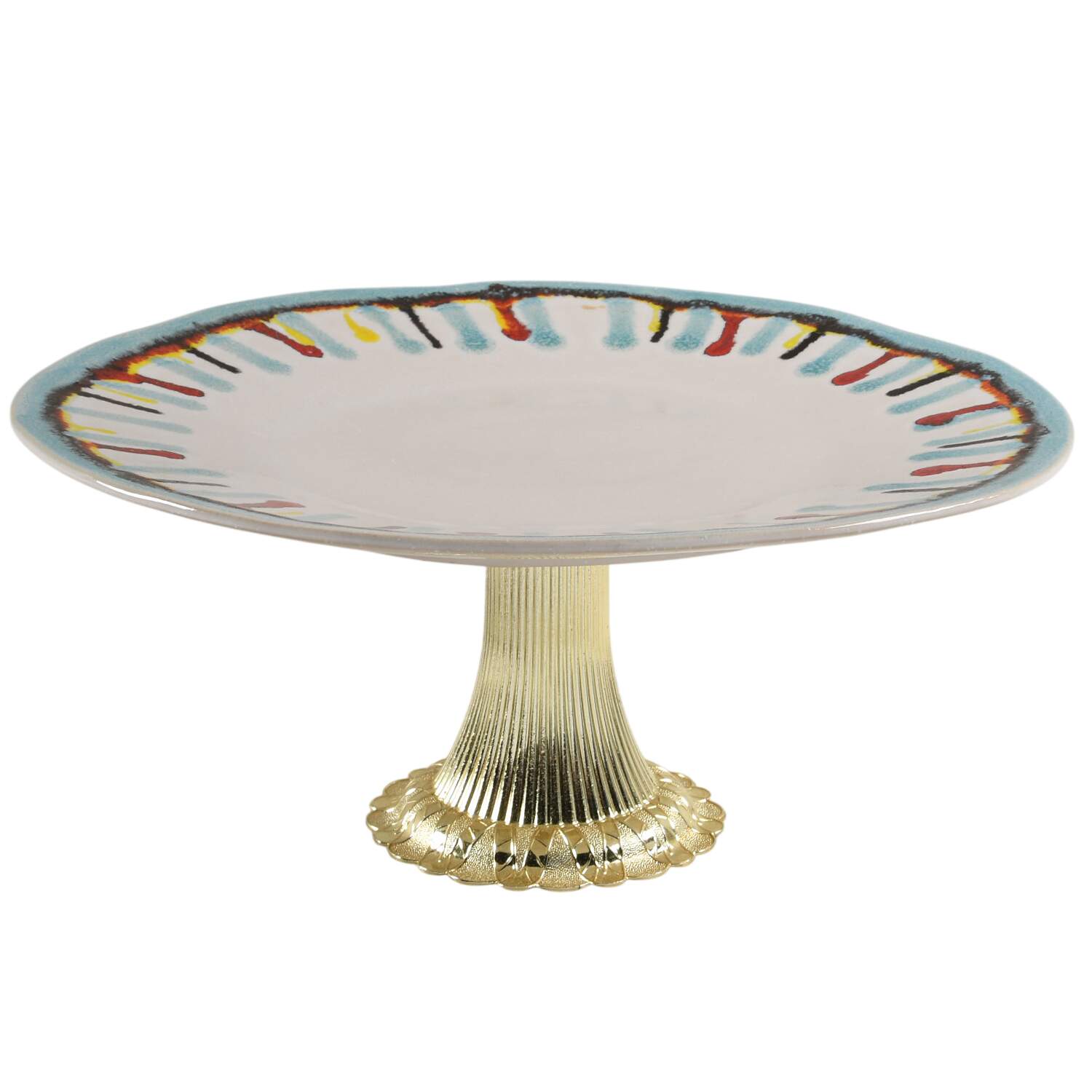 Gallery Cake Stand with 4"-5" Metal Pedestal  Hc by Crate & Barrel-1