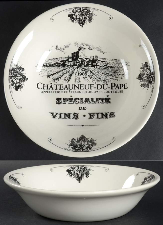 Vineyard Black 9" Round Vegetable Bowl by Carly Dodsley-1