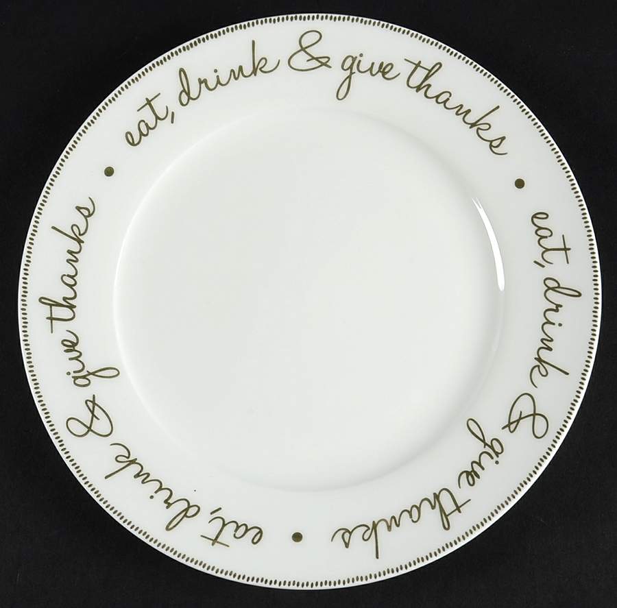Eat, Drink & Give Thanks Salad Plate by Ciroa-1