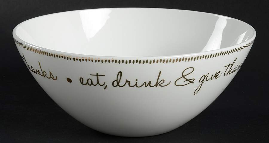 Eat, Drink & Give Thanks Soup/Cereal Bowl by Ciroa-1