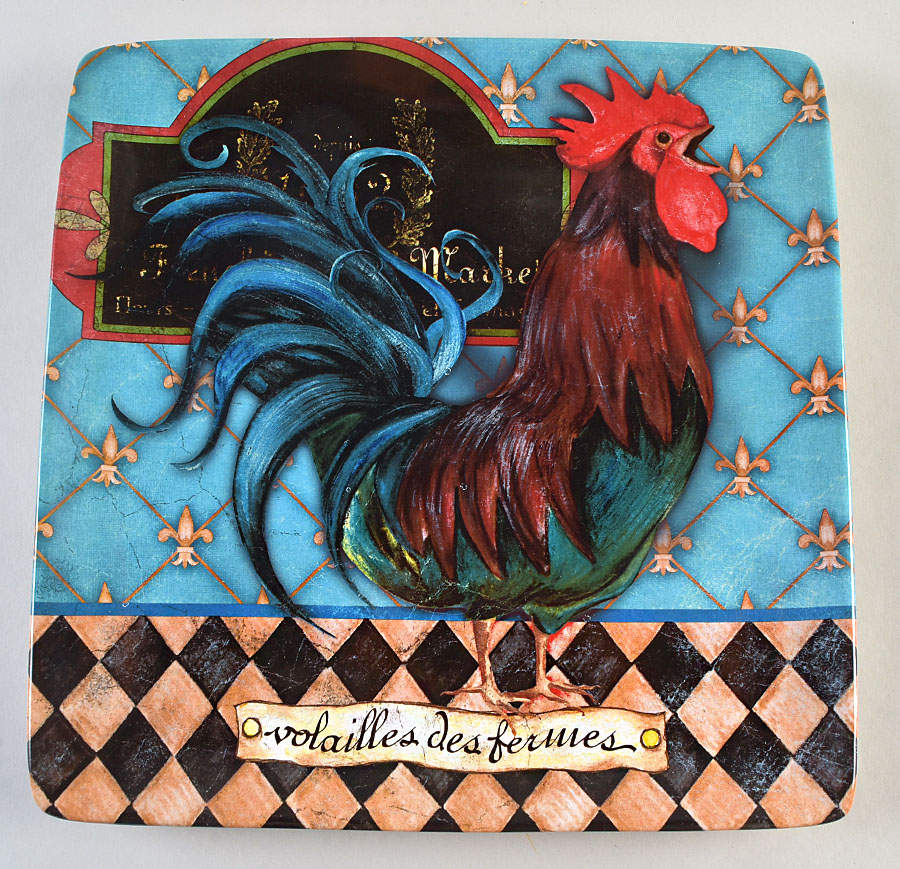 French Barnyard 12" Square Serving Platter by Certified International-1