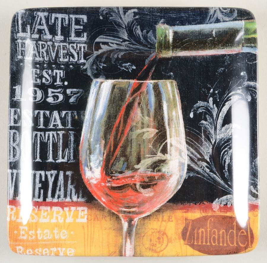 House Wine Square Canape Plate by Certified International-1