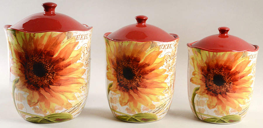 Paris Sunflower (3 Piece) Canister Set (Box Set) by Certified International-1