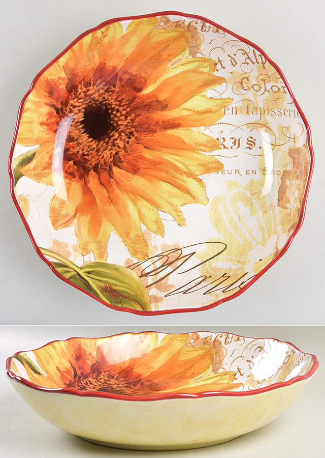 Paris Sunflower 13" Pasta Serving Bowl by Certified International-1