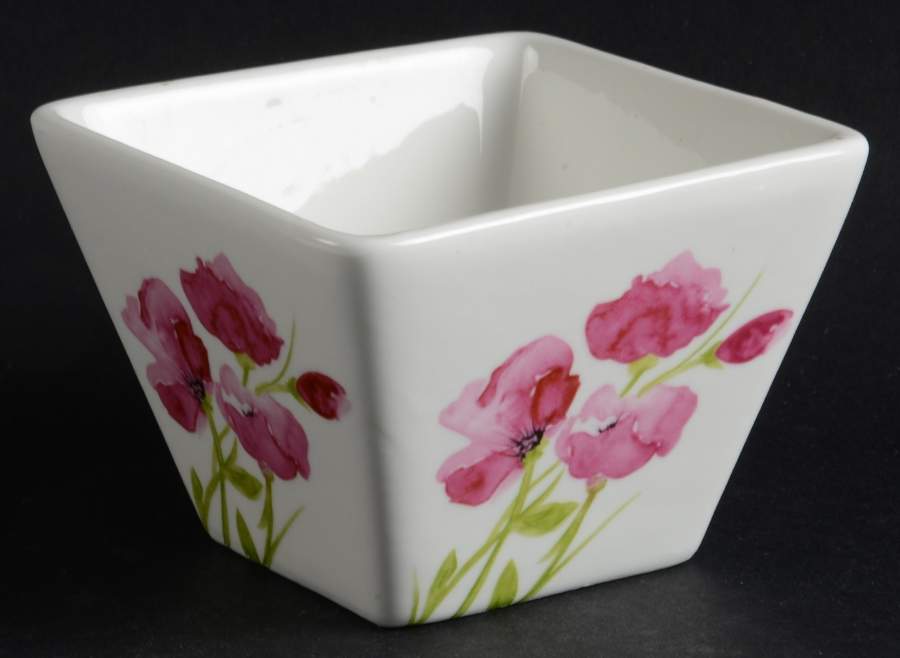 Poppy Pink Individual Square Appetizer Bowl by Ciroa-1