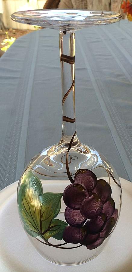 Grape Harvest Glassware Goblet by Cambridge Potteries-1