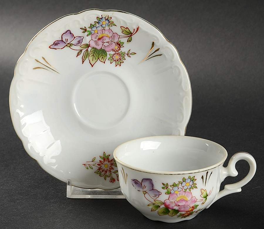 CCJ4 Flat Demitasse Cup & Saucer Set by Chugai (Japan)-1