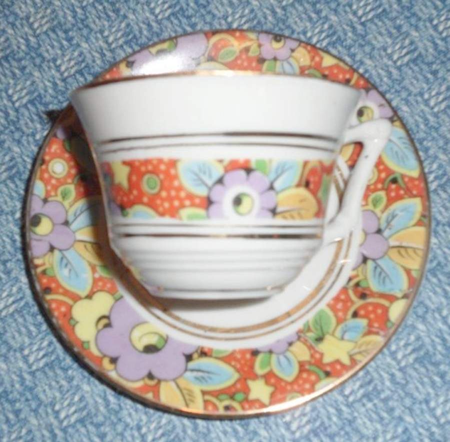 CZE307 Flat Cup & Saucer Set by Czechia-Czechoslovakia-1