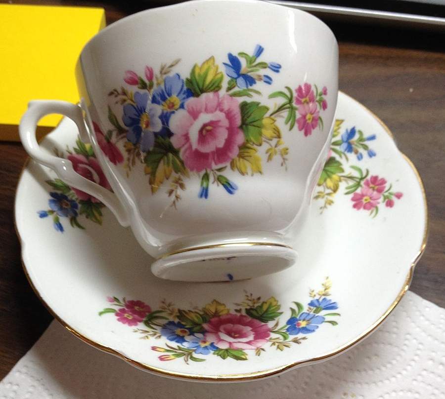 394 Footed Cup & Saucer Set by Collingwoods-1