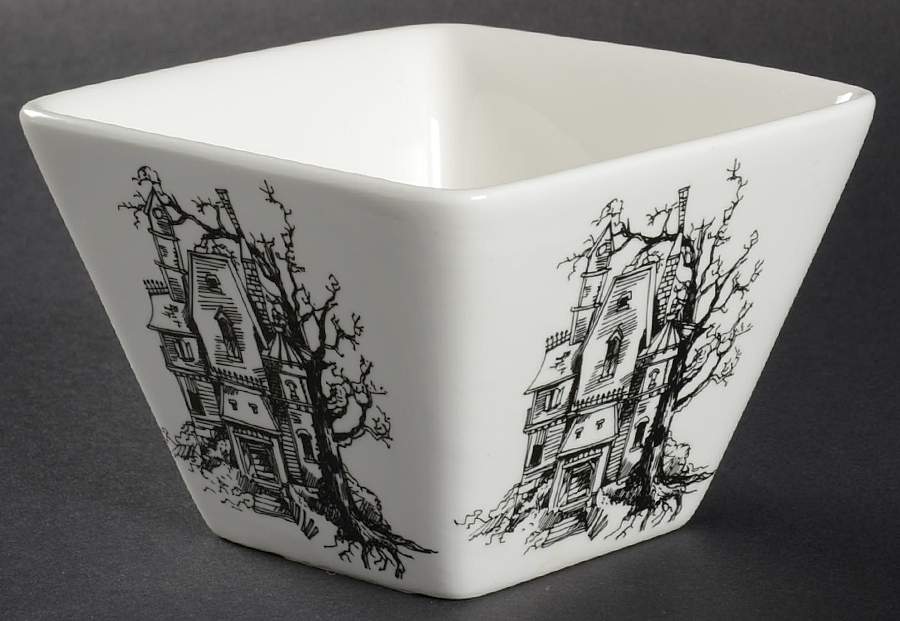 Haunted House Individual Square Appetizer Bowl by Ciroa-1