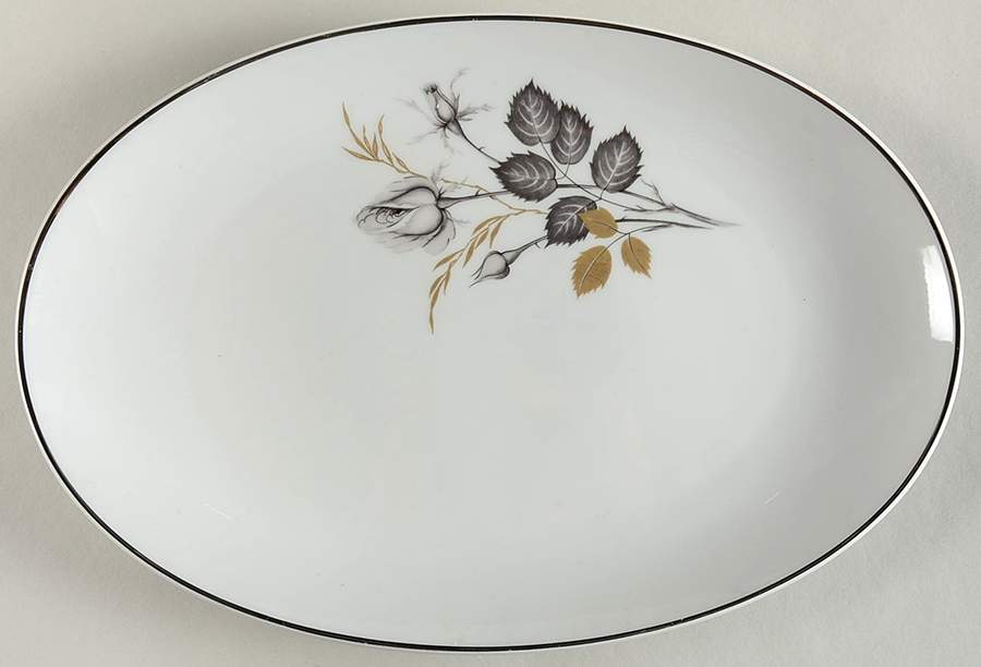 Mystic Rose (Coupe) 12" Oval Serving Platter by Coreling-1