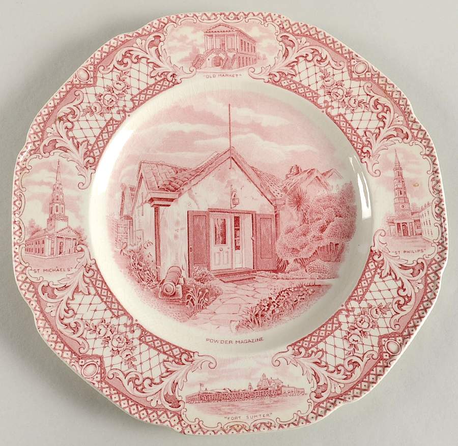 Scenes From America's Most Historic City Dinner Plate by Crown Ducal-1
