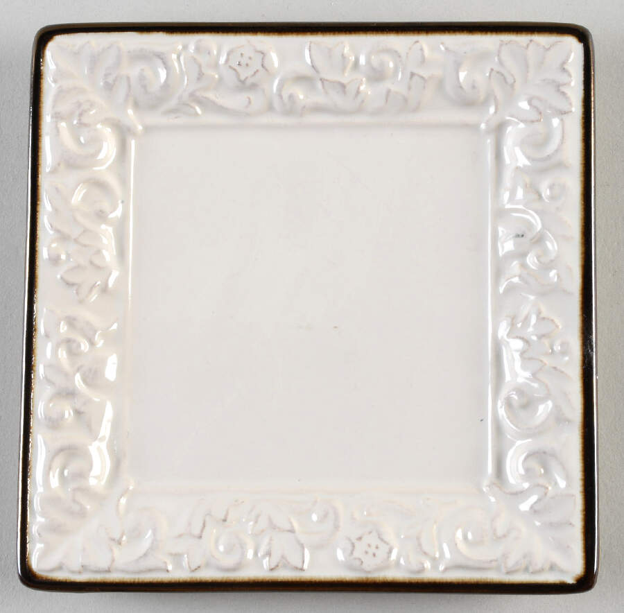 Solstice Cream Square Canape Plate by Certified International-1